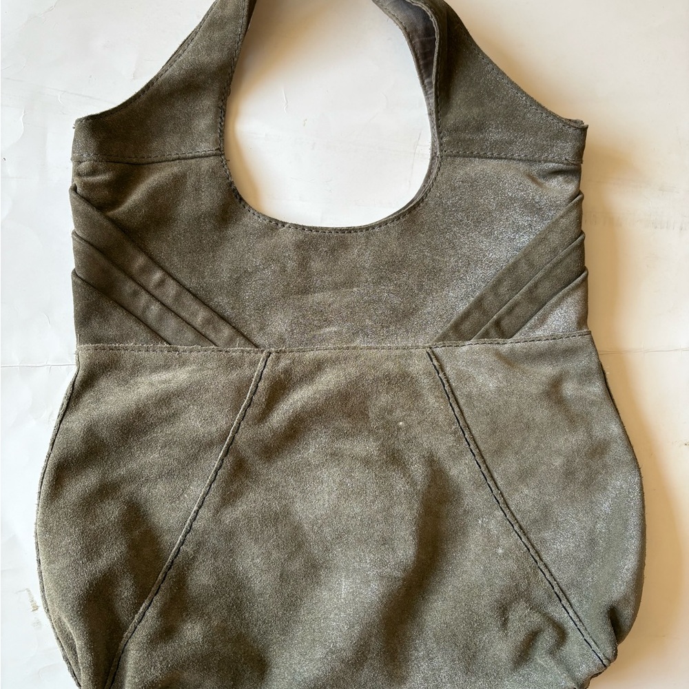 Vintage Lucky Brand Gray Suede Shoulder Bag; Excellent Condition 14 x 13
